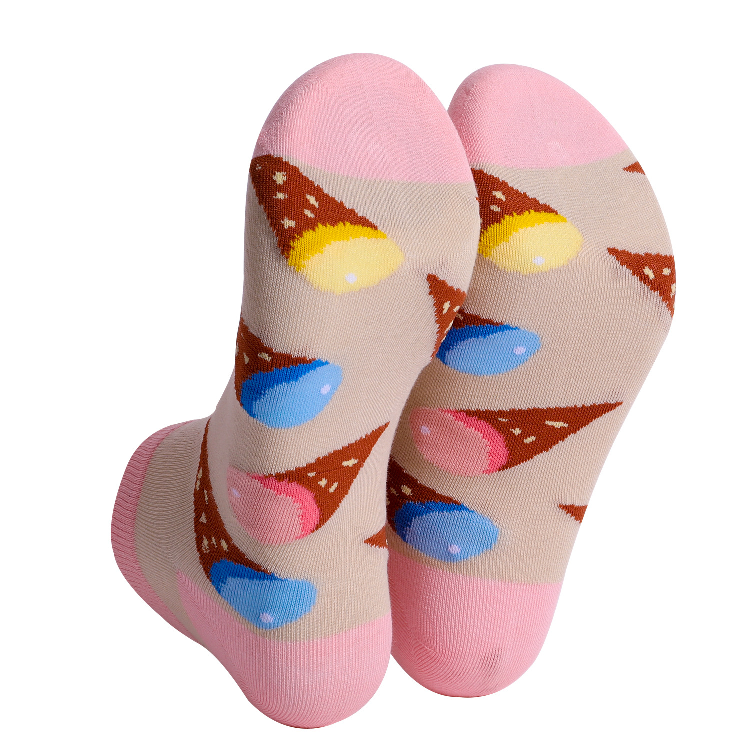 Food Series Jacquard Ankle Socks Ice Cream Pizza Hamburger Dessert Funny Socks Short Socks